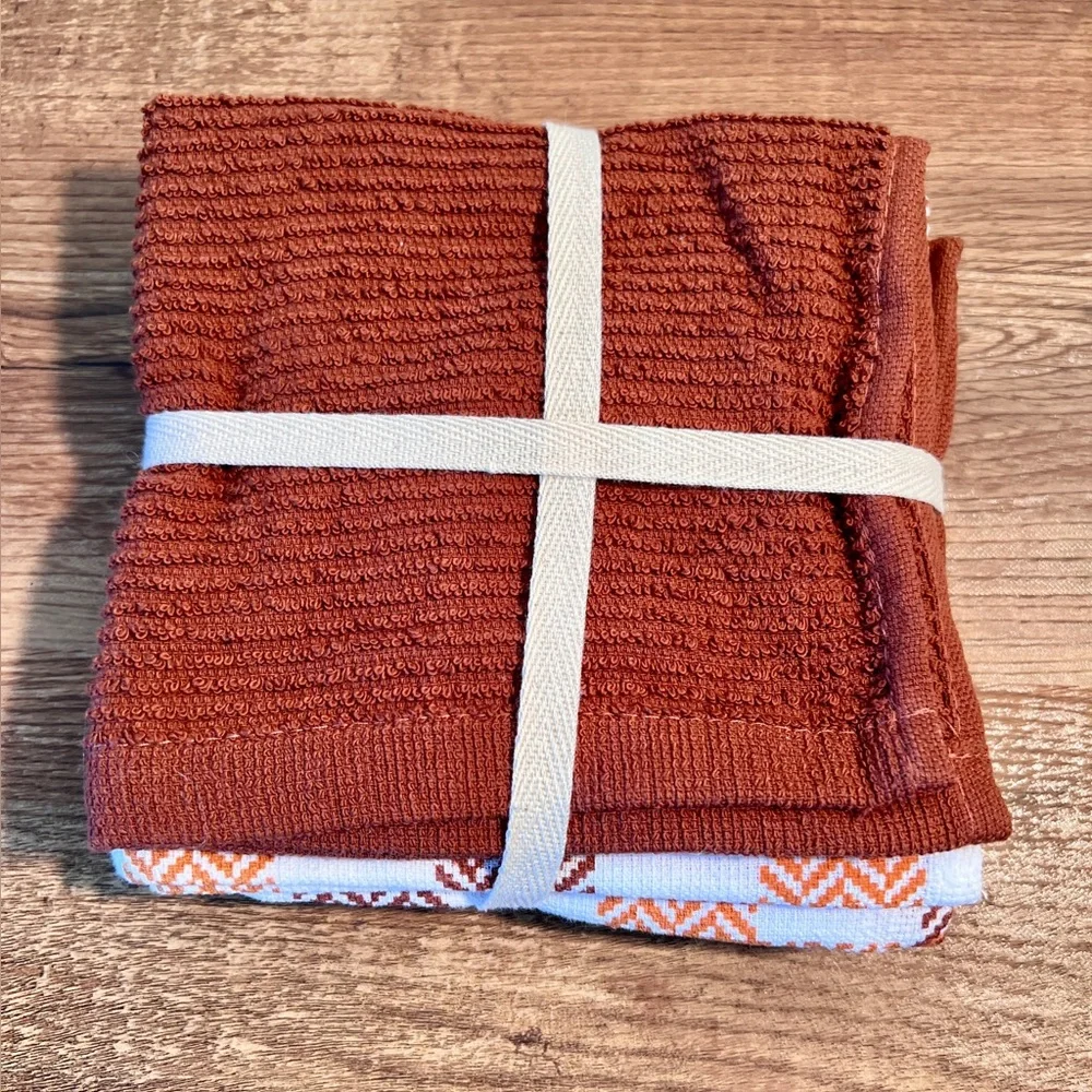 Autumn Blessings Pot Holder and Towel‎ Set and Set of Four Dishcloths